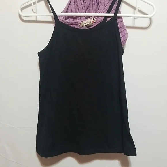 Speechless Purple Striped Long Sleeve Tee with Heart Design SZ. L - Picture 8 of 10